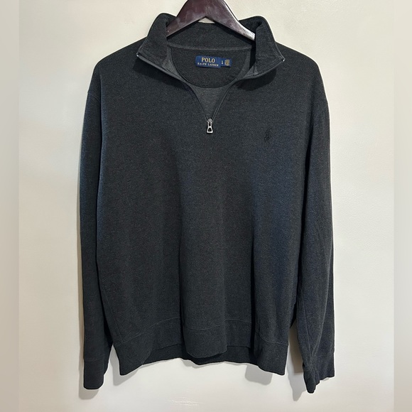 Polo Ralph Lauren Long Sleeve 1/4 Zip Herringbone Pullover Size Large Classic - Picture 2 of 10